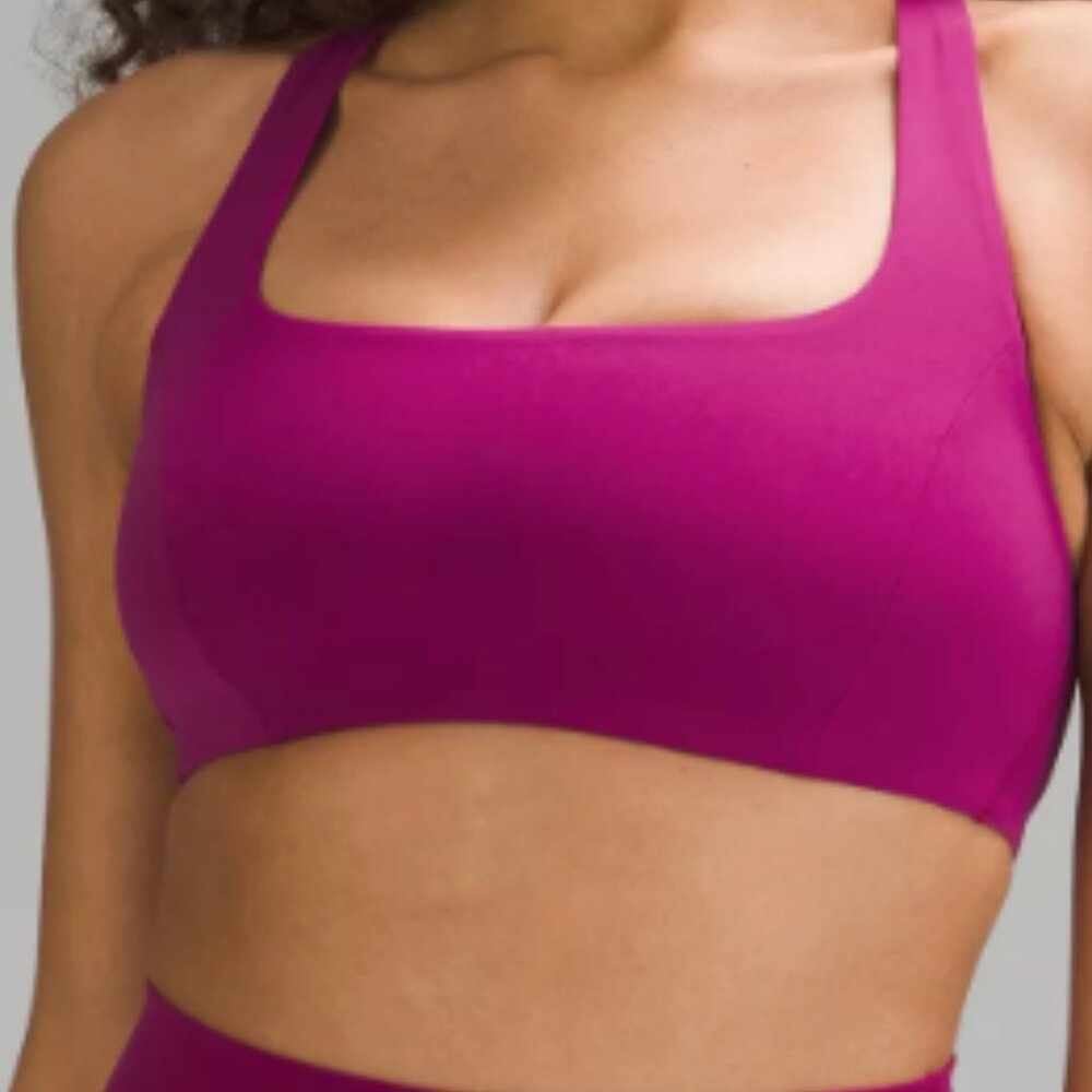 Lululemon SmoothCover Bra Light Support, B/C Cup Fuschia Size 8 - GENTLY USED